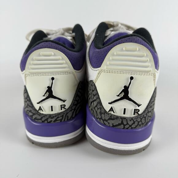 Nike Air Jordan 3 Retro Dark Iris Sneakers Mid Men's 8 Purple White CT8532-105 - Picture 2 of 10